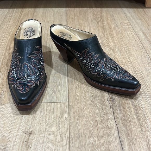Charlie 1 Horse Womens Size 6 Lucchese Western Mule Boots / Clogs Square Toe - Picture 4 of 16